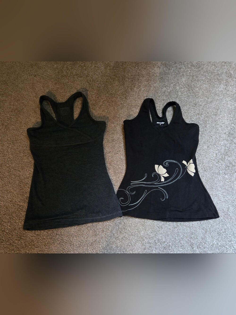 Marika & Green Apple Black & Grey Racerback Tank Top Bundle S
